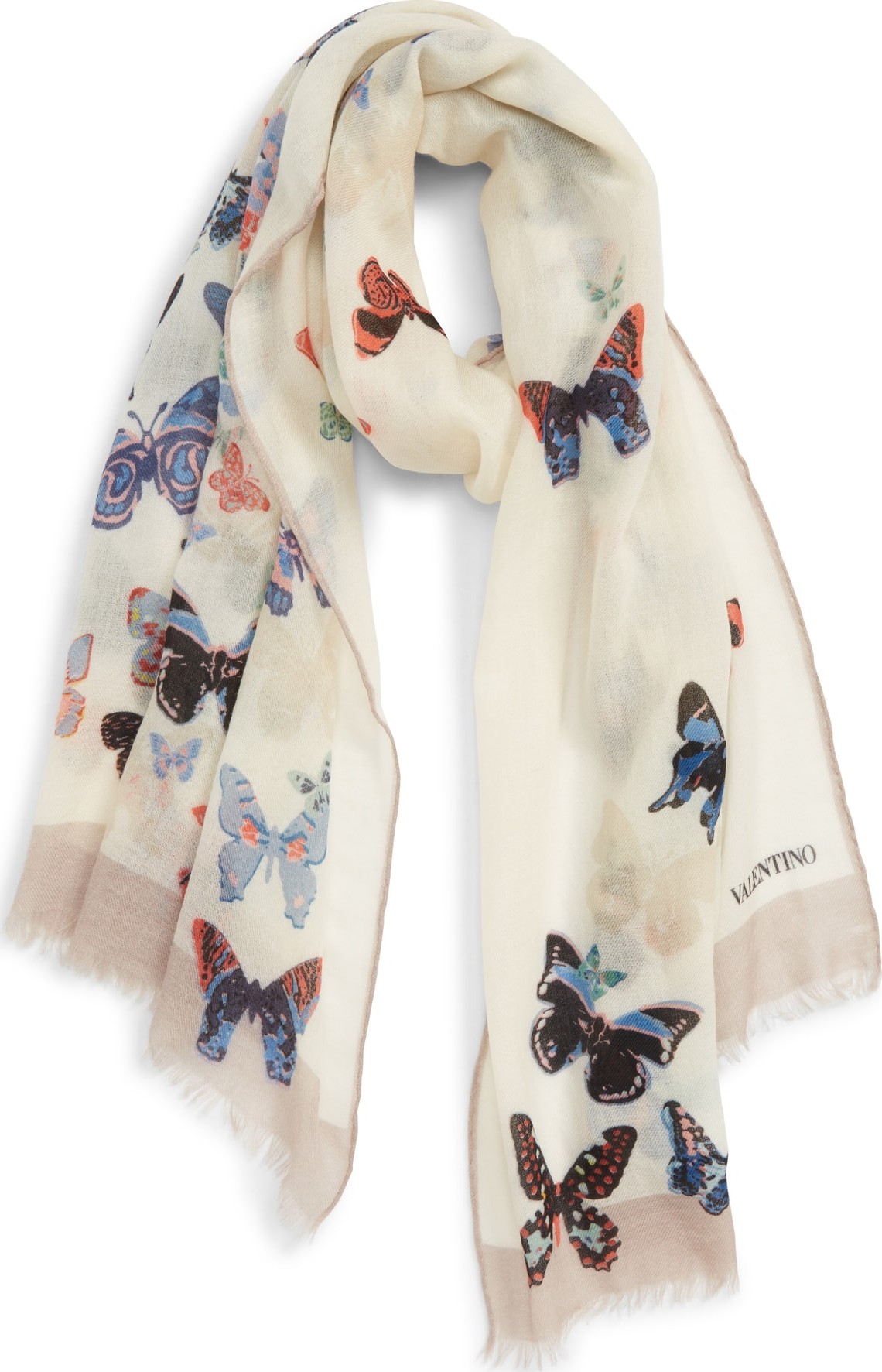 Valentino Butterfly Wool Scarf