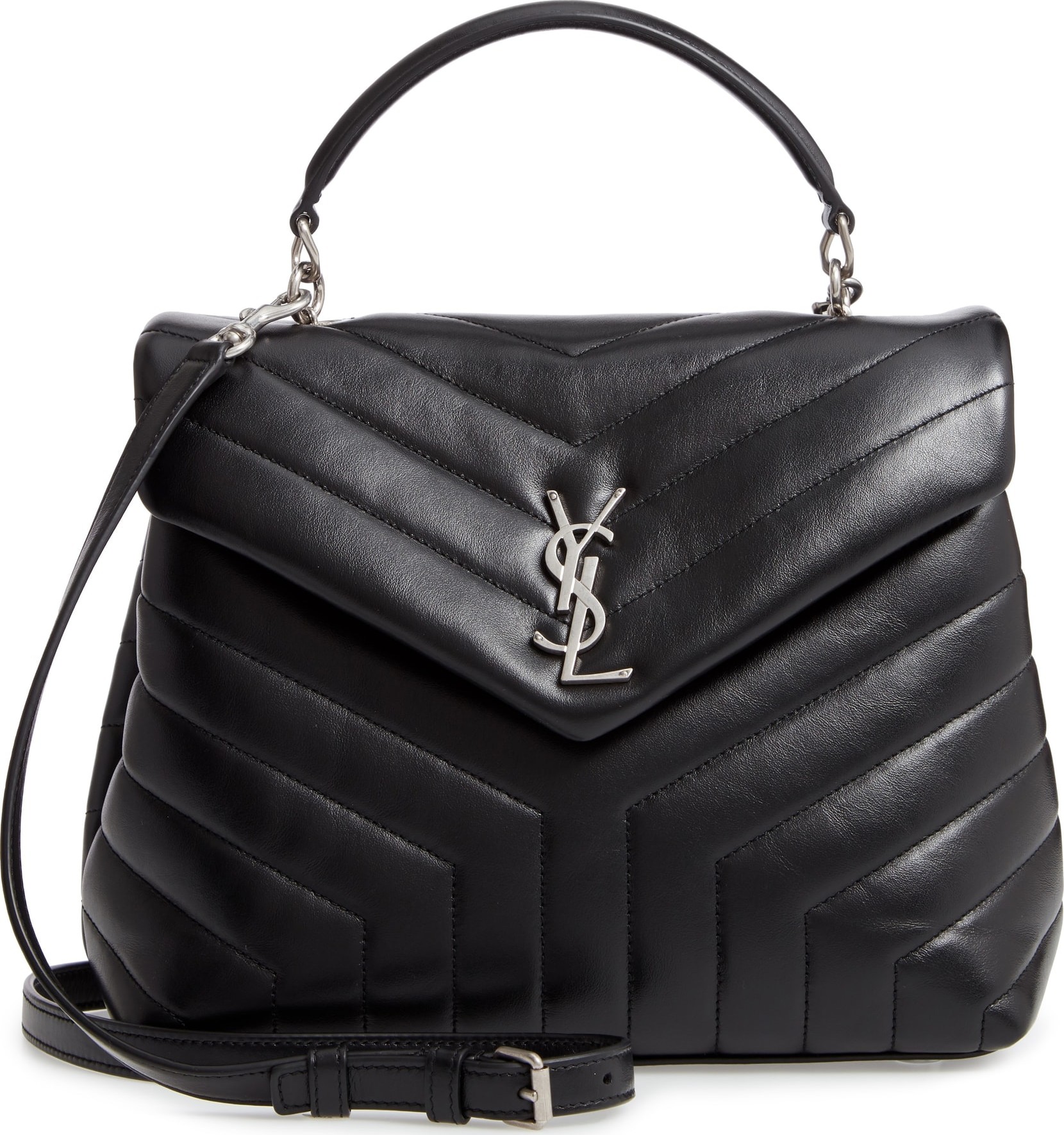 Saint Laurent Loulou Leather Top Handle Satchel