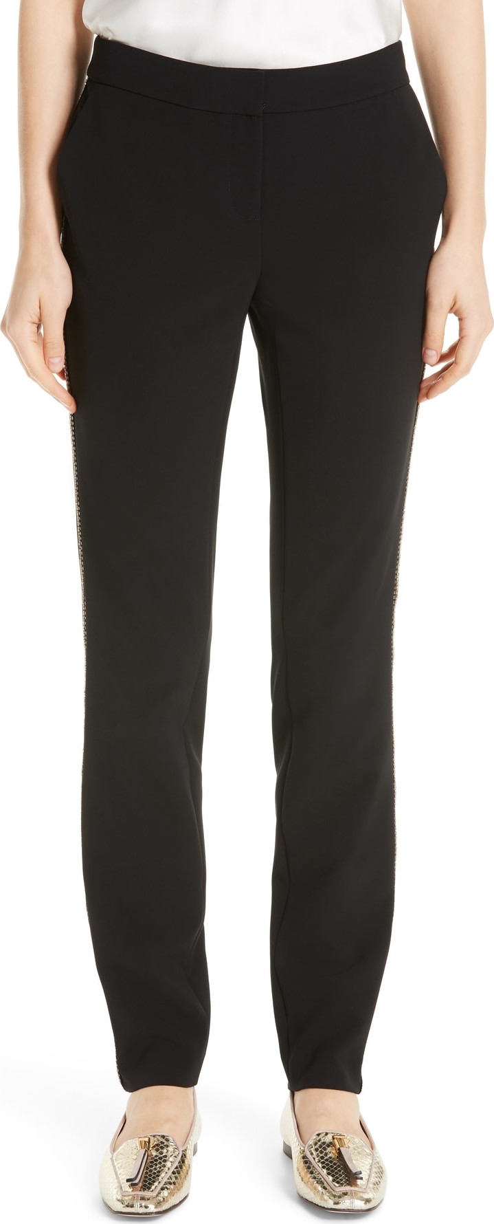 Lafayette 148 New York Manhattan Beaded Stripe Pants