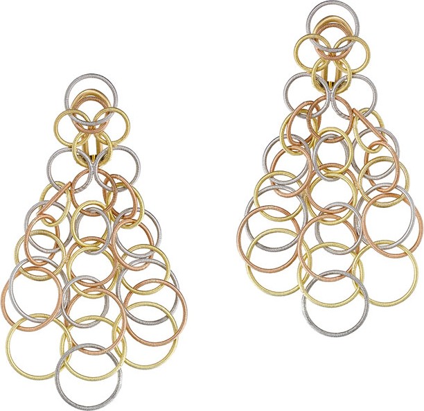 Buccellati Hawaii 18k Tri-Tone Short Drop Earrings