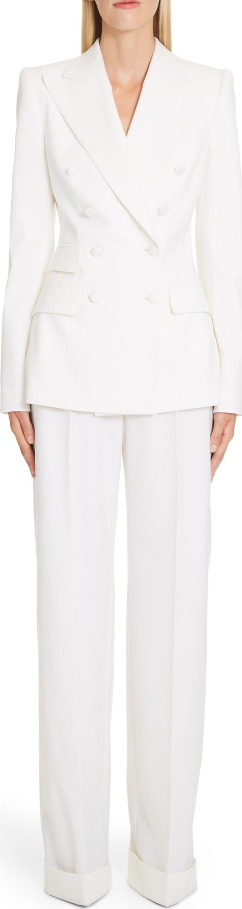 Dolce & Gabbana Double Breasted Stretch Wool Blend Jacket