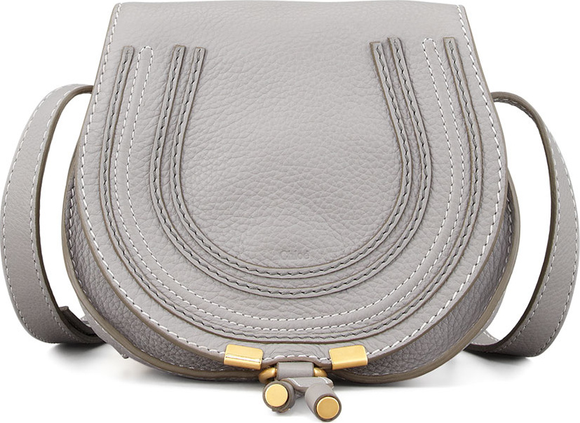 Chloe Marcie Small Leather Crossbody Bag, Gray