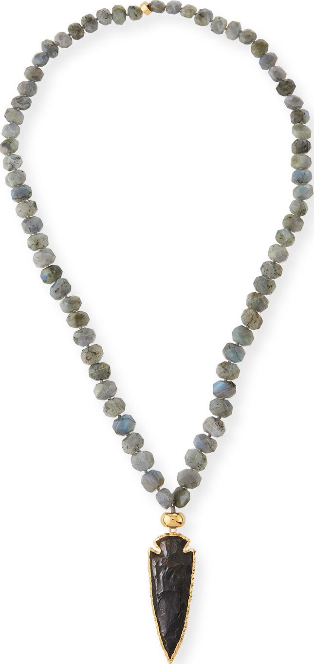 NEST Jewelry Labradorite Arrowhead Pendant Necklace, 40"