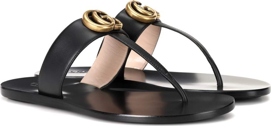 Gucci Double G leather sandals