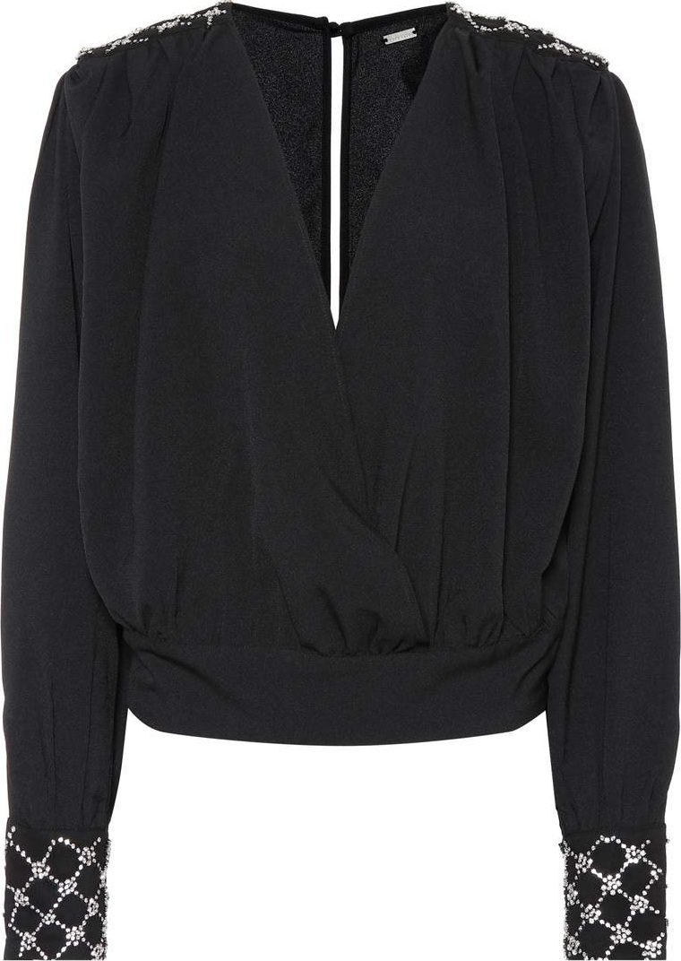 DODO BAR OR Crystal-embellished crêpe top