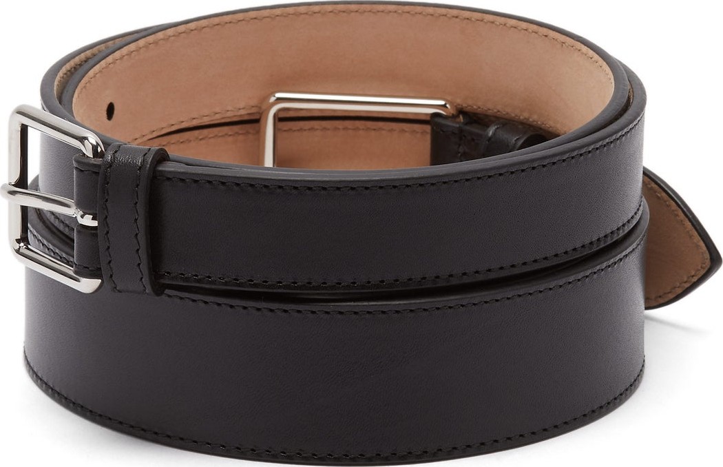 Alexander McQueen Double-buckle leather belt