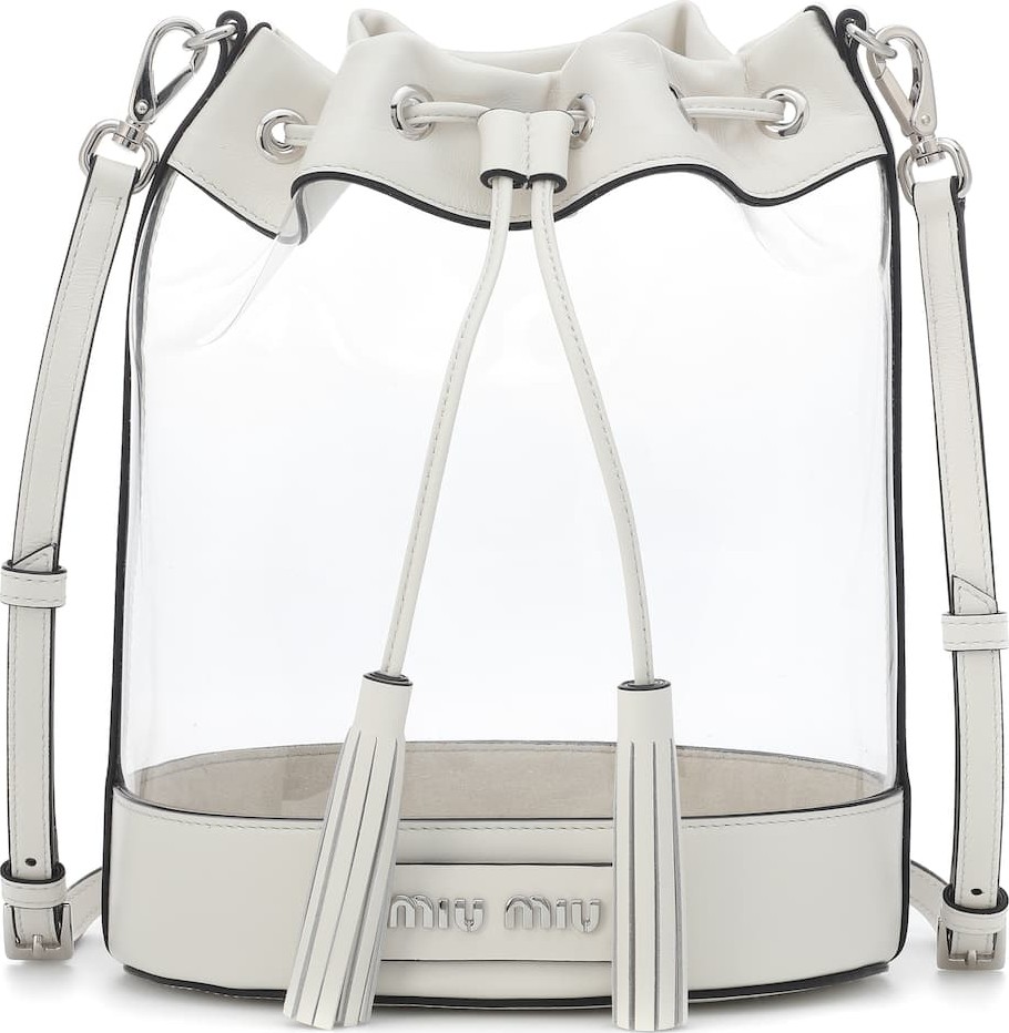 Miu Miu Leather-trimmed bucket bag