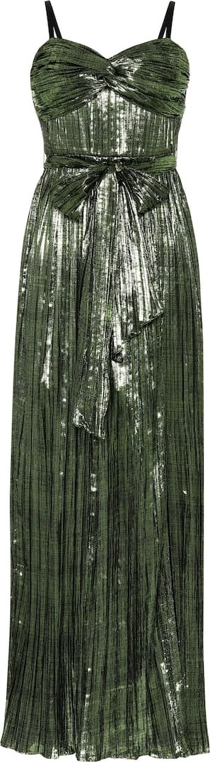 Jonathan Simkhai Metallic plissé gown