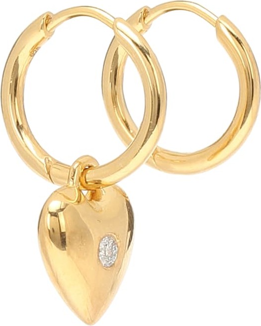 Theodora Warre Diamond Heart gold-plated earrings