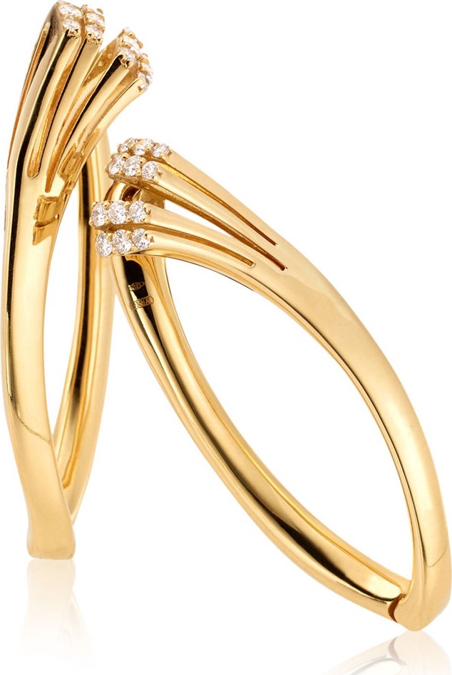 Miseno Ventaglio 18k Gold Hoop Earrings w/ Diamonds