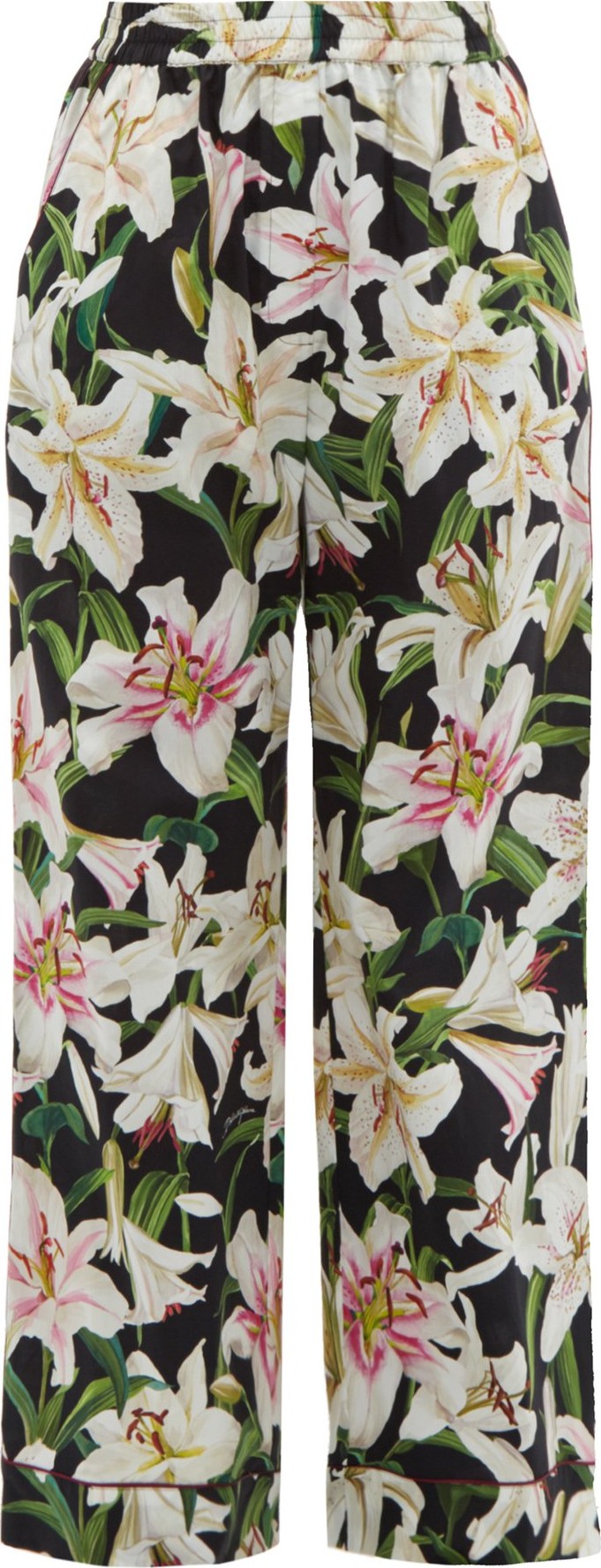 Dolce & Gabbana Lily-print high-rise cotton-blend pyjama trousers