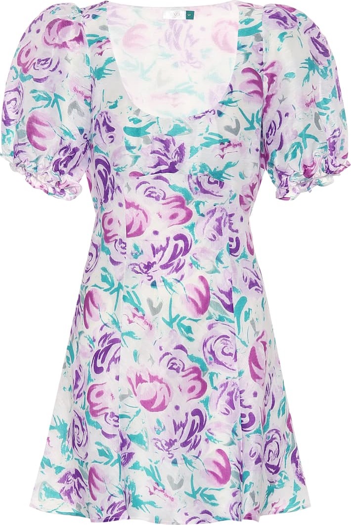 RIXO LONDON Morgan linen and silk minidress