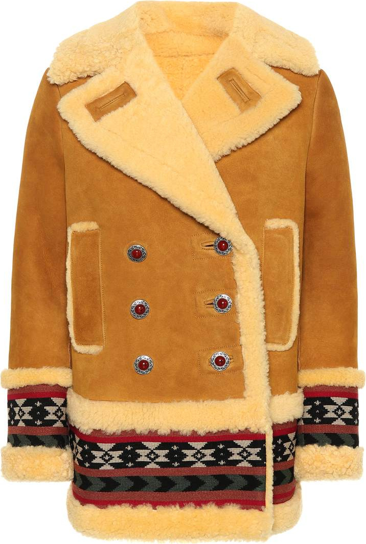 Etro Shearling-lined suede coat