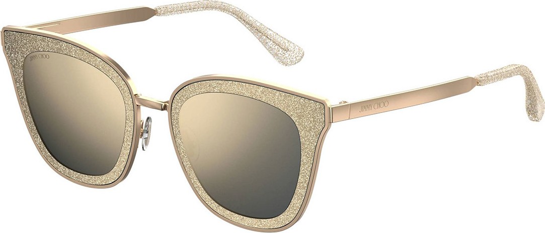 Jimmy Choo Lizzys Glittered Mirrored Cat-Eye Sunglasses