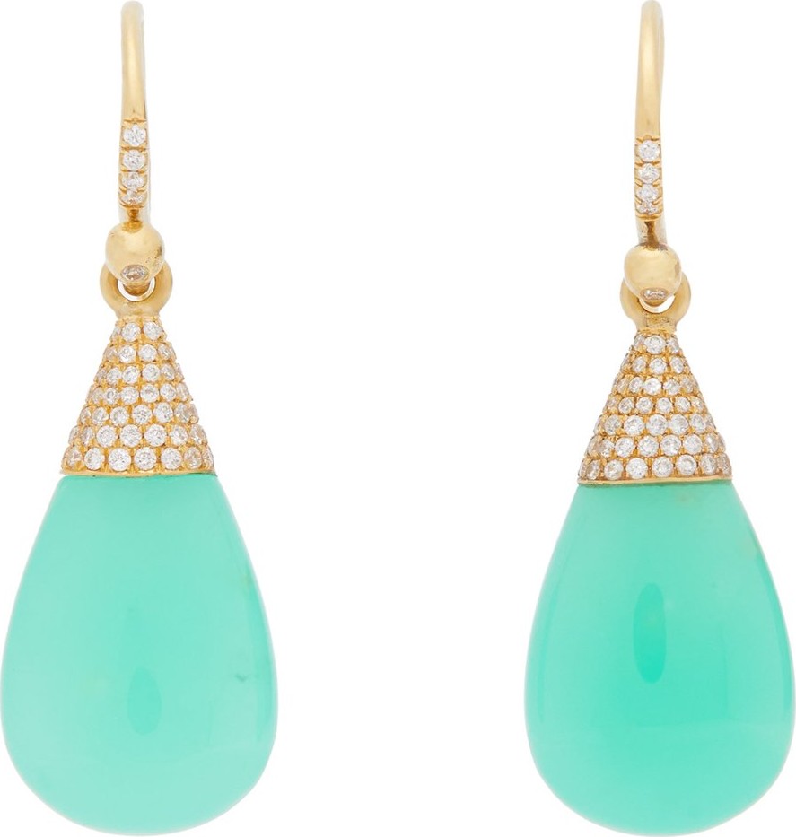Irene Neuwirth Opal, diamond & 18kt gold drop earrings