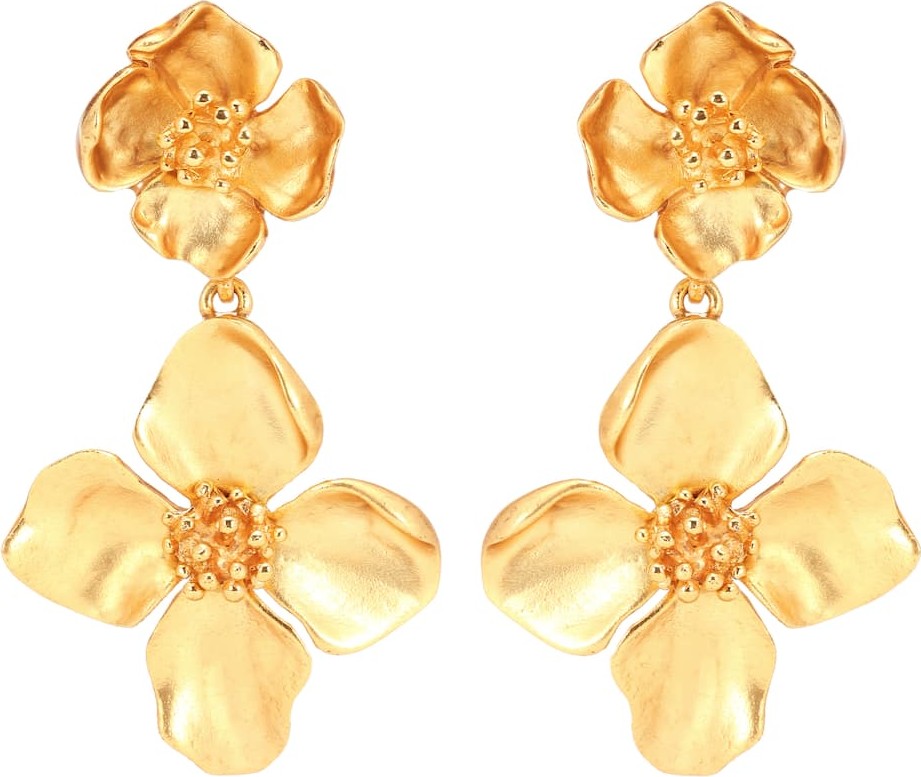 Oscar De La Renta Floral clip-on earrings