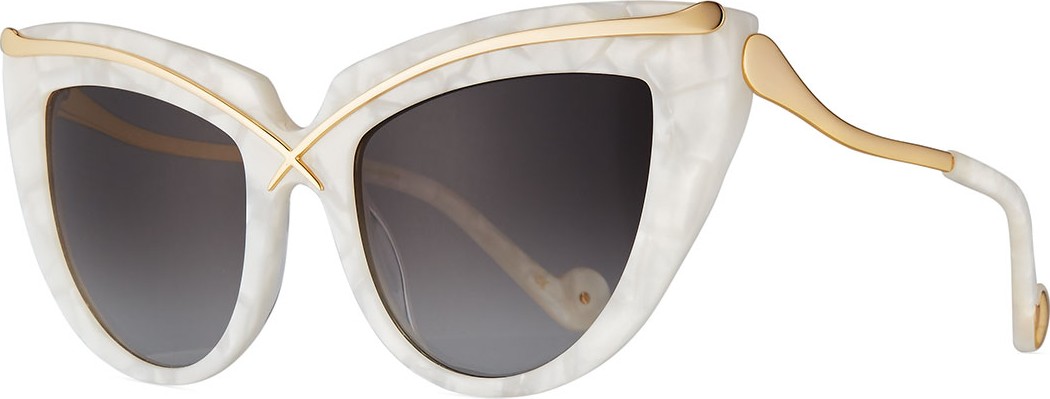 Anna Karin Karlsson Lusciousness Cat-Eye Sunglasses, Pearl