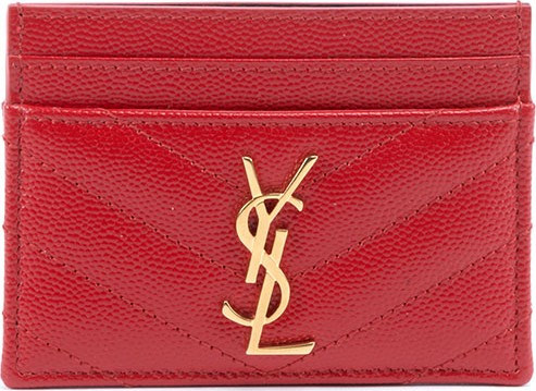 Saint Laurent Monogram YSL Matelasse Leather Card Case