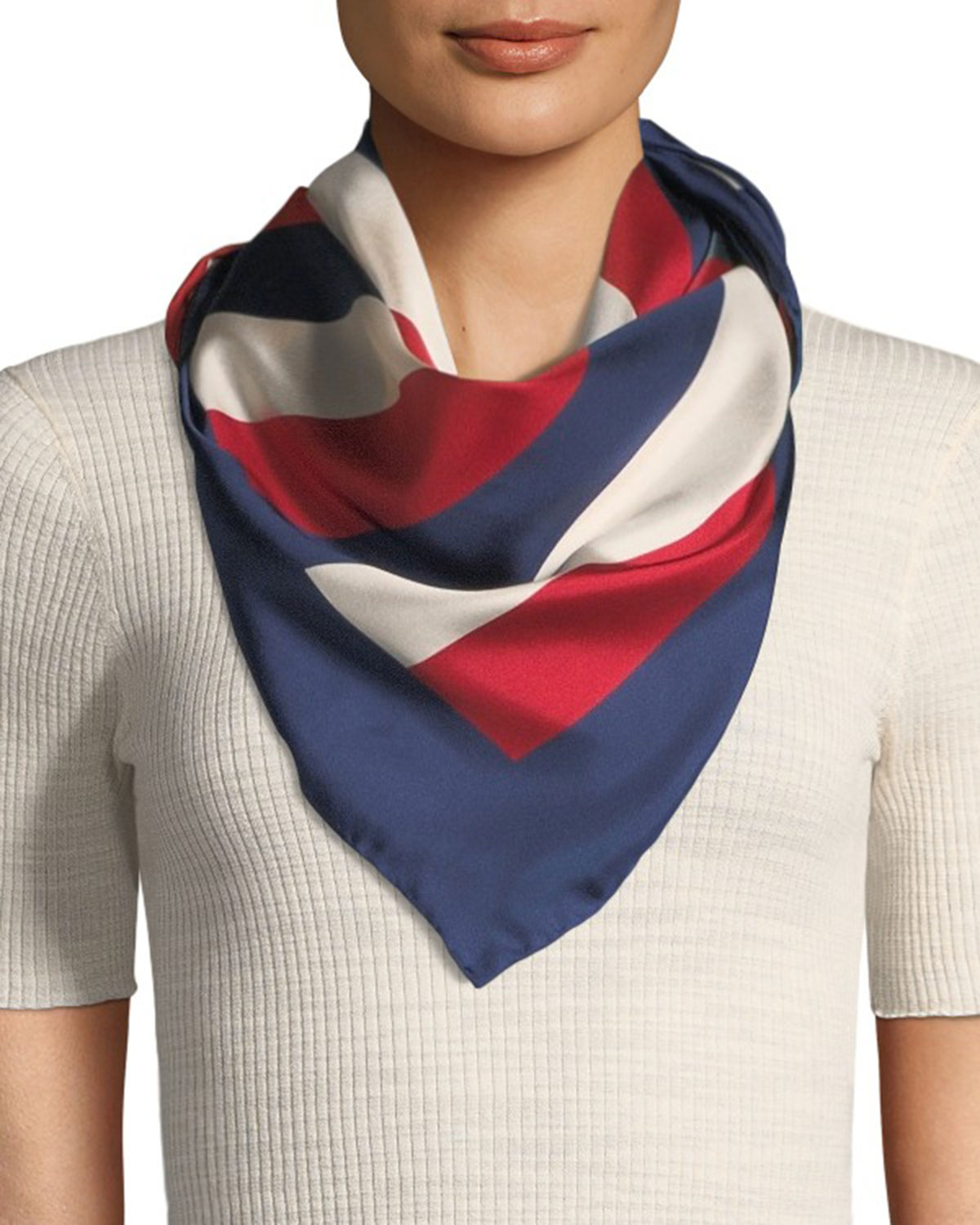 Gucci Sylvie Web & Logo Silk Twill Scarf