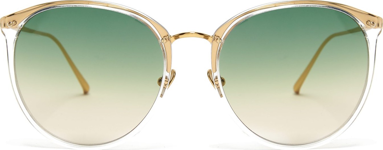 Linda Farrow Round titanium sunglasses