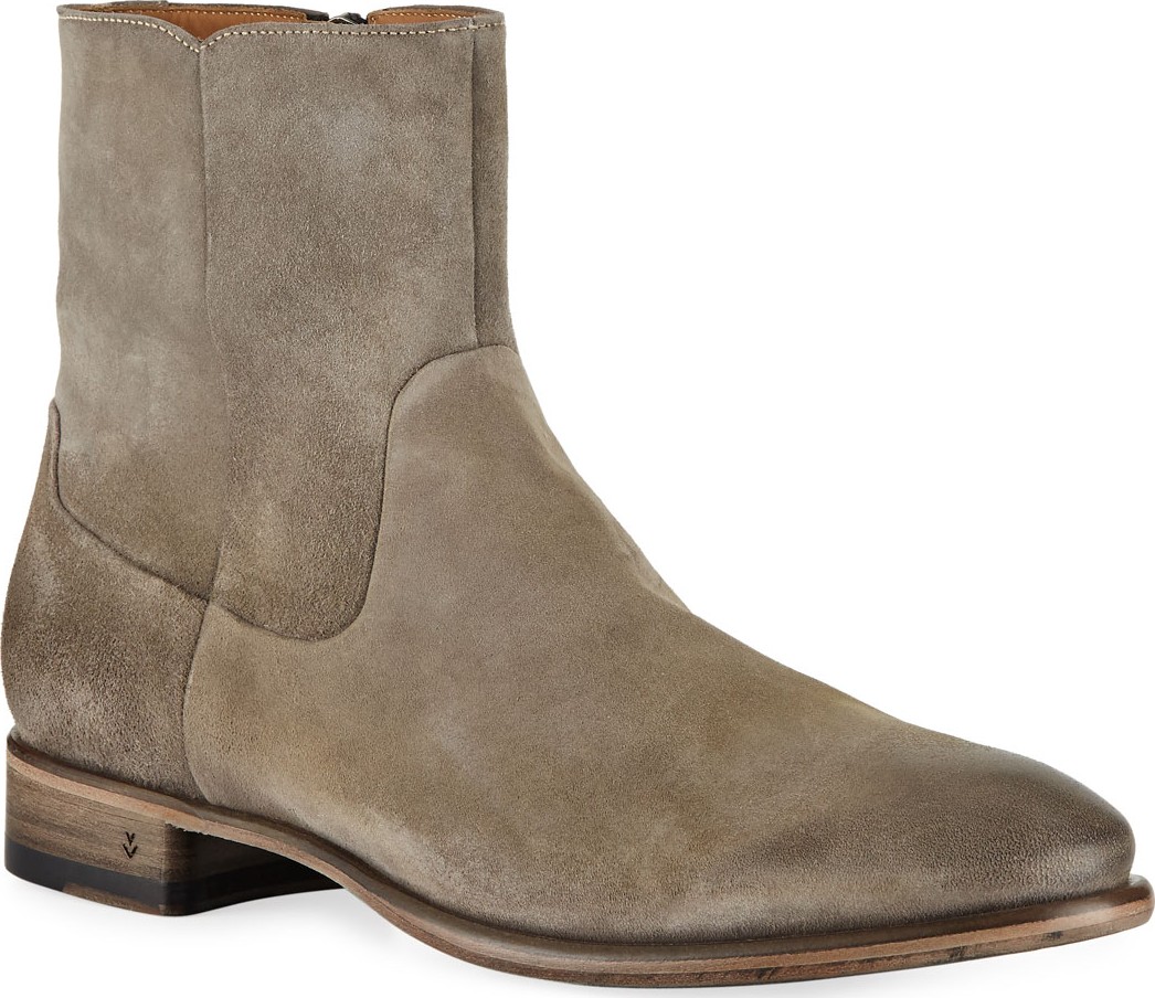 John Varvatos Men's Eldridge Zip Suede Boots