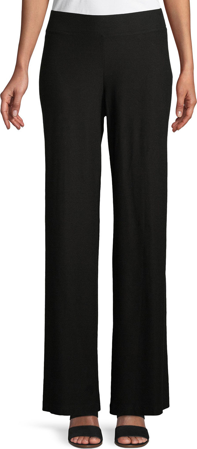 Eileen Fisher Washable Stretch Crepe Modern Wide-Leg Pants