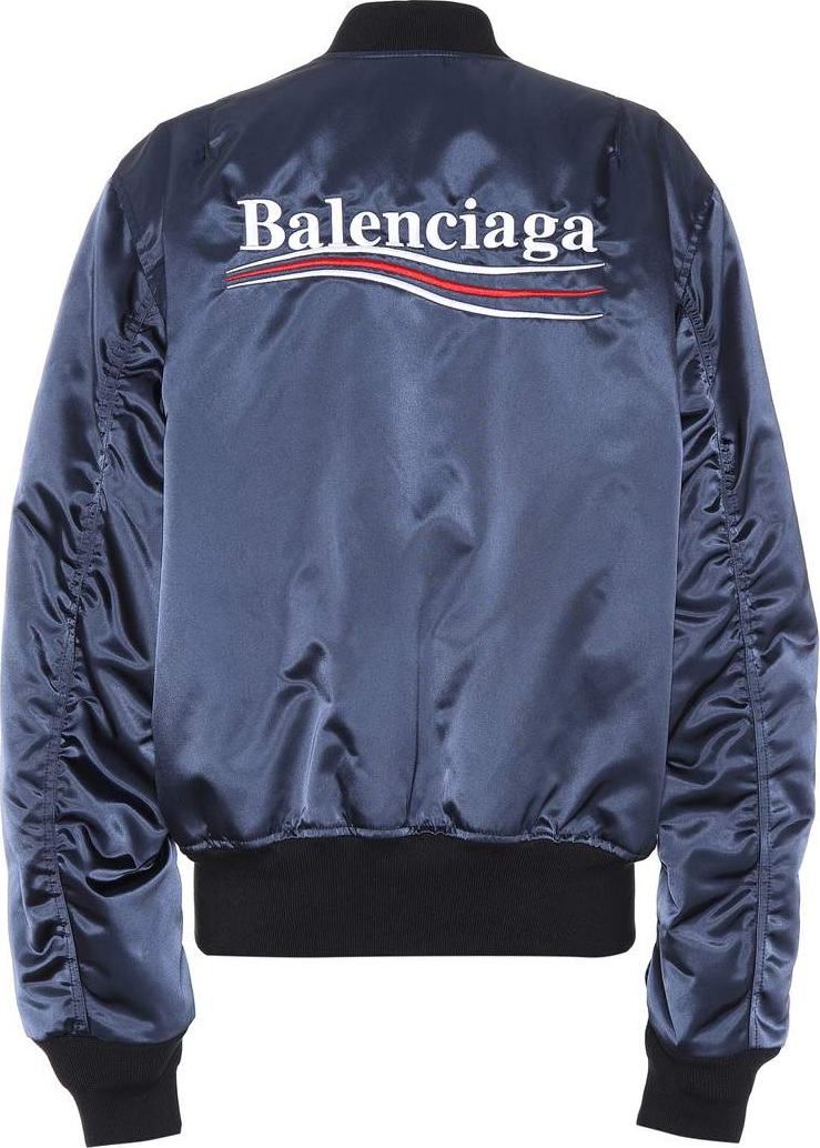 Balenciaga Logo satin bomber jacket