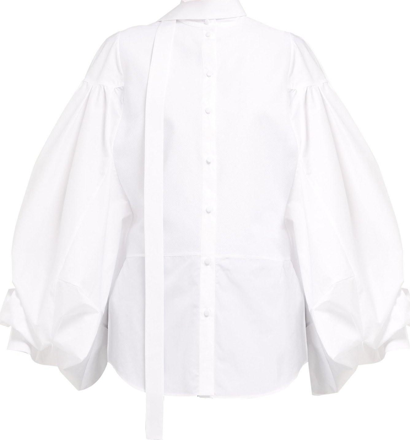 Valentino Neck-tie cotton-poplin shirt