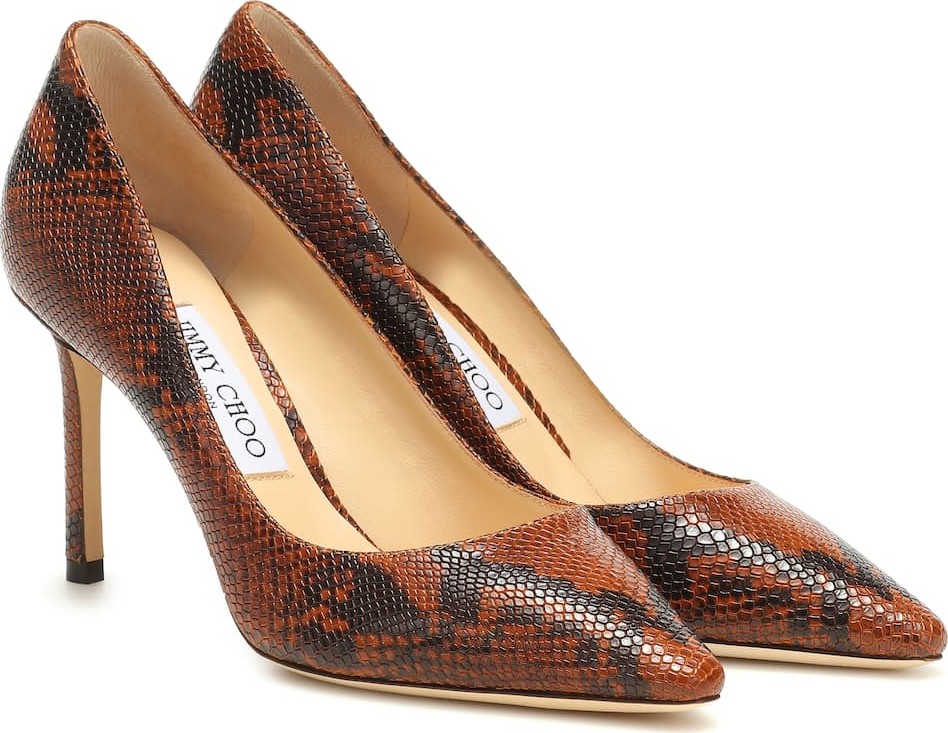 Jimmy Choo Romy 85 snake-effect leather pumps
