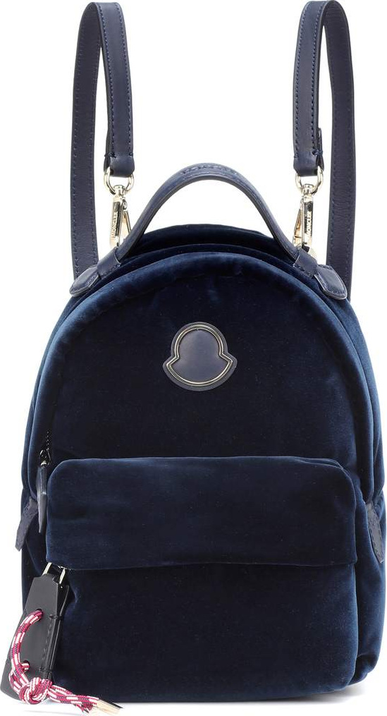 Moncler Leather-trimmed velvet backpack