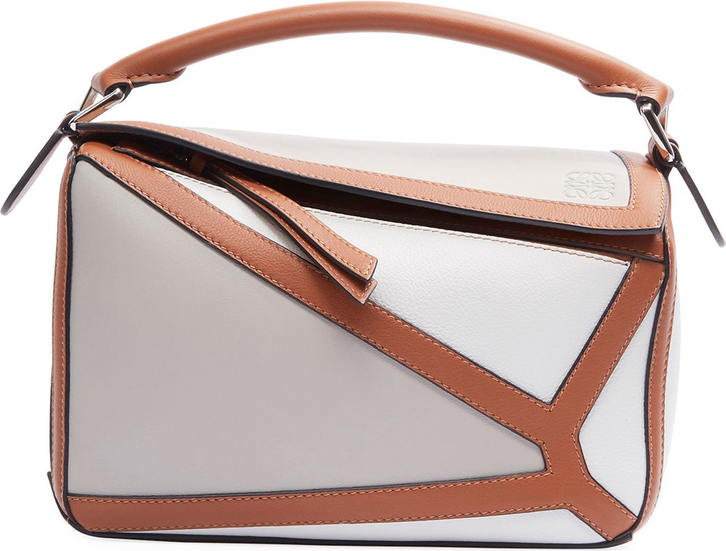 LOEWE Puzzle Two-Tone Leather Satchel Bag