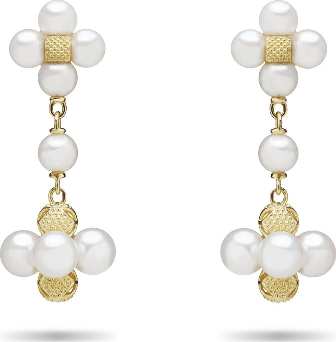 Paul Morelli Pearl Sequence Drop Earrings in 18k Gold