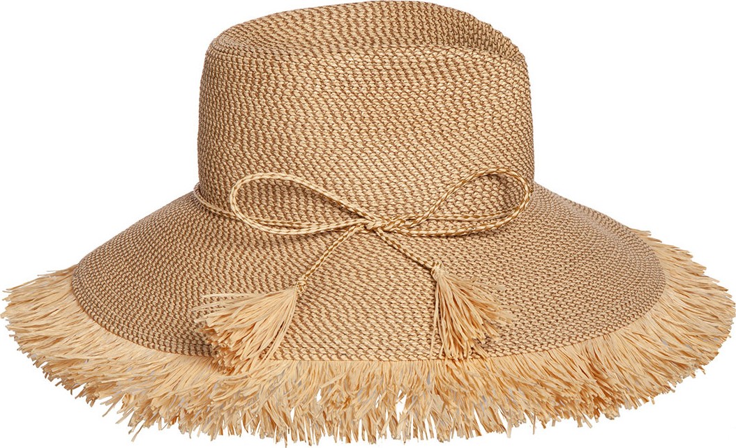 Eric Javits Antigua Woven Raffia Fringe Sun Hat