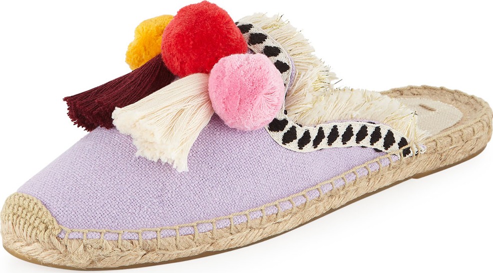 Soludos Coco Pompom Flat Mules