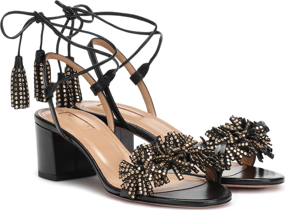 Aquazzura Wild 50 embellished leather sandals