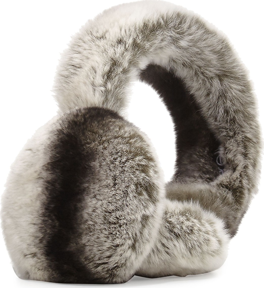 Surell Rabbit Fur Earmuffs  Chinchilla