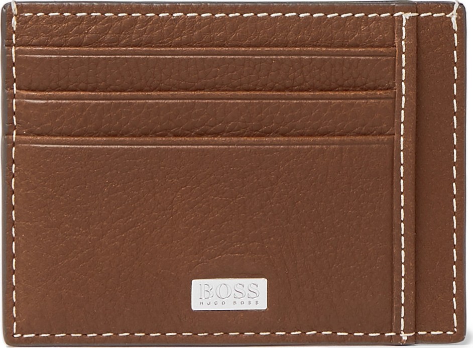 HUGO BOSS Crosstown Full-Grain Leather Cardholder