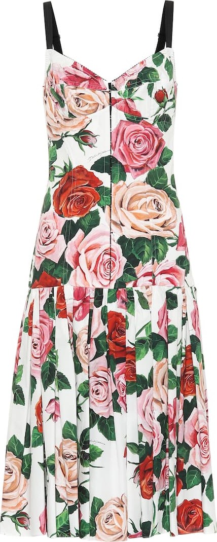 Dolce & Gabbana Printed cotton-blend midi dress