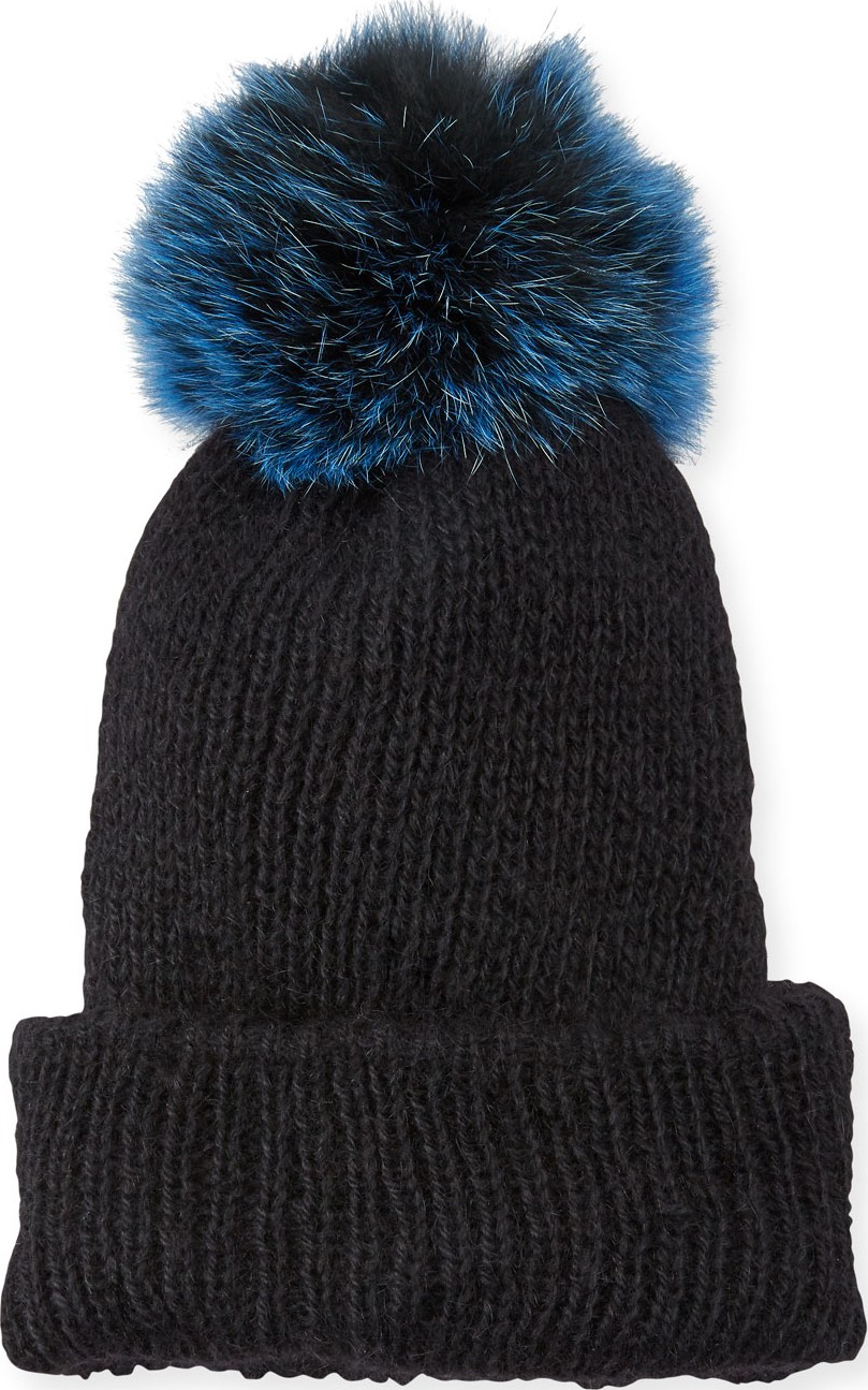 Eugenia Kim Maddox Beanie Hat w/ Fur Pompom