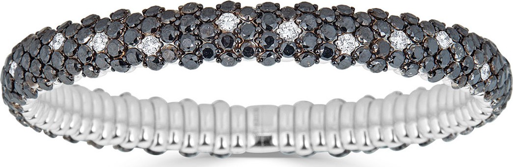 ZYDO Stretch 18k White Gold Black & White Diamond Bracelet