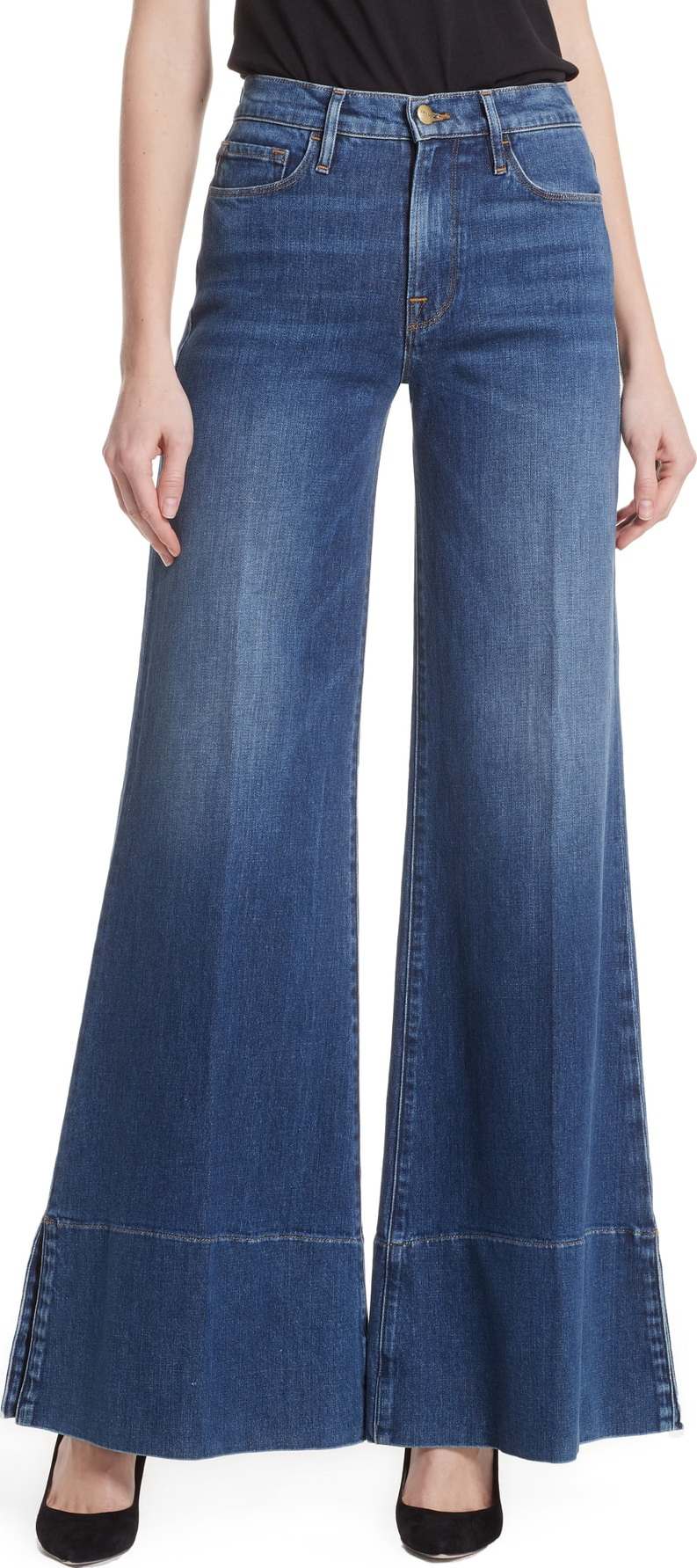 FRAME DENIM Le Palazzo Split Hem Jeans
