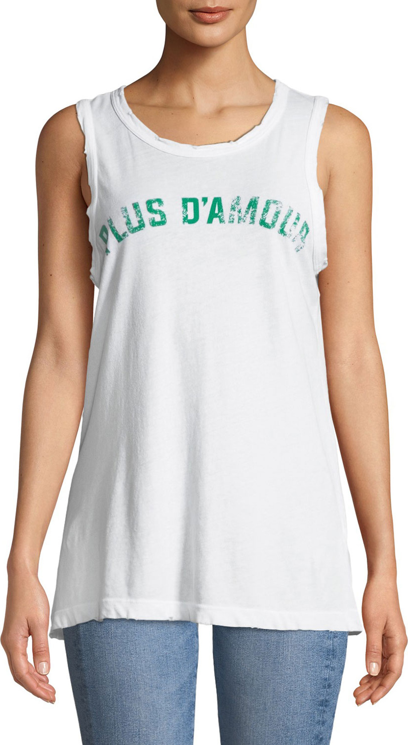 Current/Elliott Easy Distressed Graphic Muscle Tank