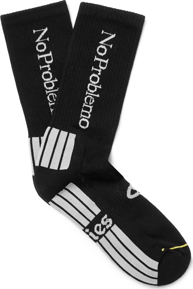 Aries Intarsia Cotton-Blend Socks