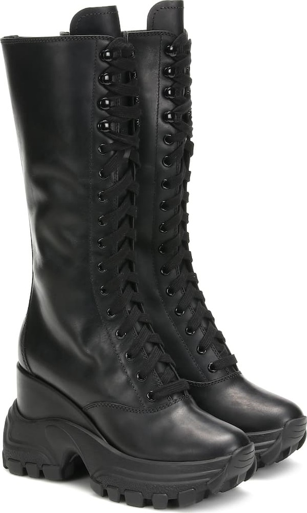 Miu Miu Lace-up leather boots