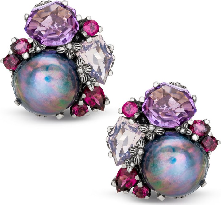 Stephen Dweck Pearl & Mixed-Stone Clip-On Earrings