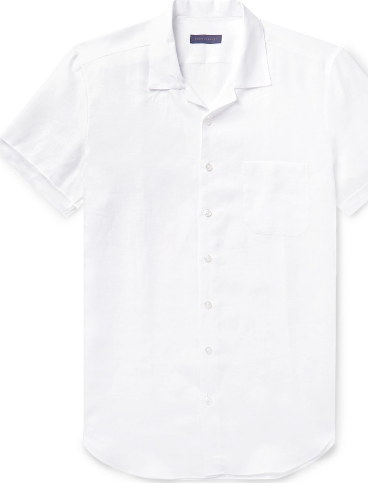 Thom Sweeney Slim-Fit Camp-Collar Linen Shirt