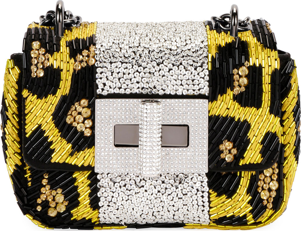 TOM FORD Natalia Small Soft Animalier Crystal Shoulder Bag