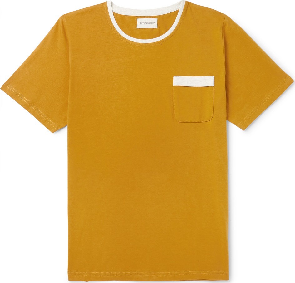 Oliver Spencer Envelope Contrast-Tipped Cotton-Jersey T-Shirt