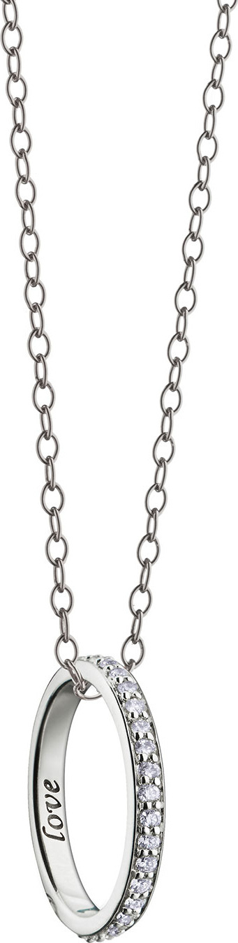 Monica Rich Kosann 18k White Gold Poesy Love Diamond Ring Necklace Monica Rich Kosann 18k White Gold Poesy Love Diamond Ring Necklace