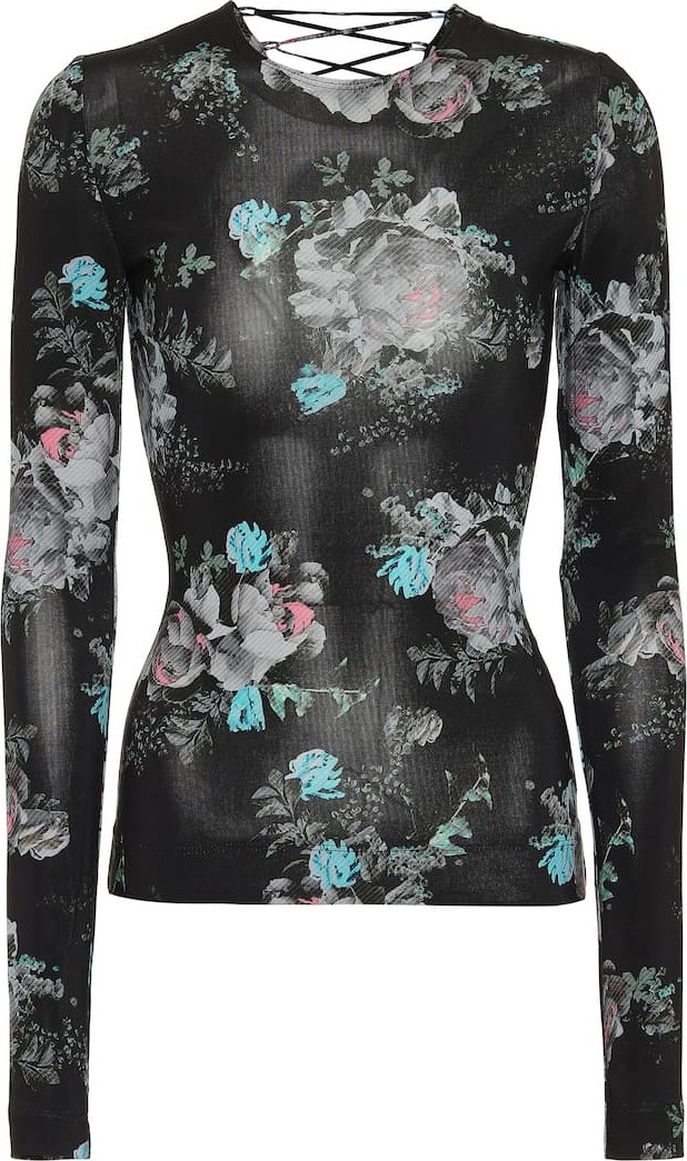 Preen Genevieve floral stretch-crêpe top